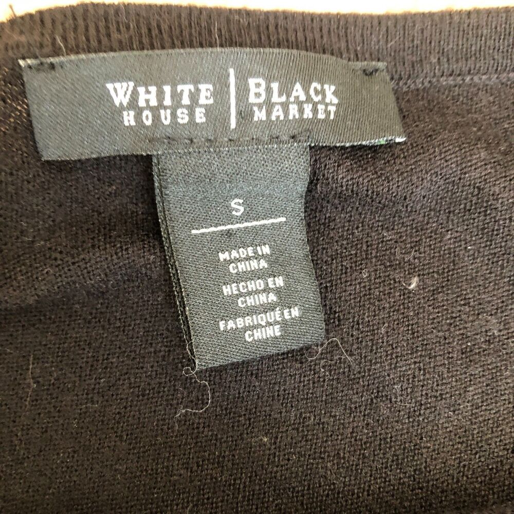 White House Black Market Black and White Ombre Poncho Sweater Top $98 Size S - Picture 5 of 9